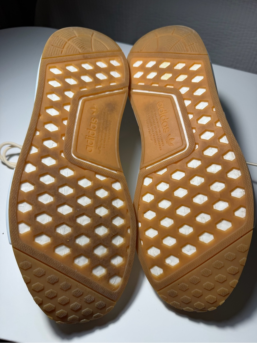 adidas Men's Cream Knit Sneakers - Picture 3 of 3
